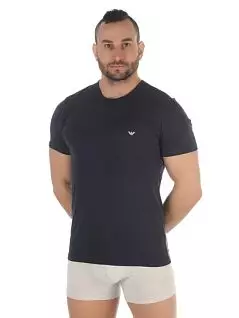 Набор мужских футболок облегающего кроя (2шт)  (серый, темно-синий) Emporio Armani RT111267_CC717 13742